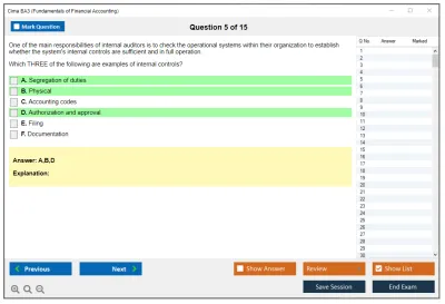 Cima BA3 Fundamentals of Financial Accounting Practice test exam simulator test engine exam Prep practice test questions answers Image 5