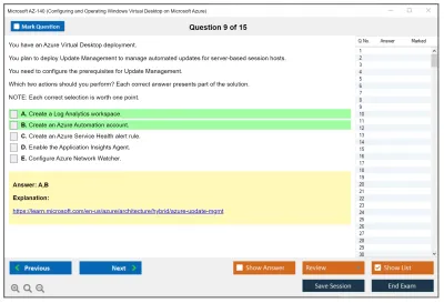 Microsoft AZ-140 Configuring and Operating Windows Virtual Desktop on Microsoft Azure Practice test exam simulator test engine exam Prep practice test questions answers Image 9