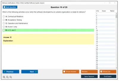 Software Certifications CSQA CSQA Certified Software Quality Analyst Practice test exam simulator test engine exam Prep practice test questions answers Image 16
