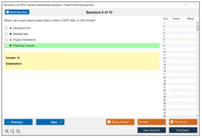 ServiceNow CIS-PPM Certified Implementation Specialist - Project Portfolio Management (PPM) Practice test exam simulator test engine exam Prep practice test questions answers Image 6