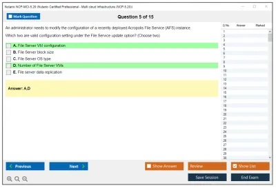 Nutanix NCP-MCI-5.20 Nutanix Certified Professional - Multi cloud Infrastructure (NCP-5.20) Practice test exam simulator test engine exam Prep practice test questions answers Image 5