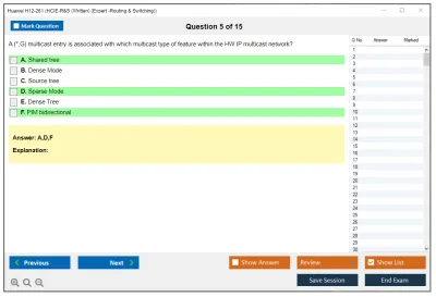 Huawei H12-261 HCIE-R&amp;S (Written) (Expert -Routing &amp; Switching) Practice test exam simulator test engine exam Prep practice test questions answers Image 5