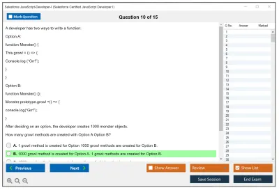 Salesforce JavaScript-Developer-I Salesforce Certified JavaScript Developer I Practice test exam simulator test engine exam Prep practice test questions answers Image 10