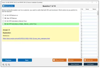 Oracle 1z0-489 SPARC M6-32 and SPARC M5-32 Servers Installation Essentials Practice test exam simulator test engine exam Prep practice test questions answers Image 7