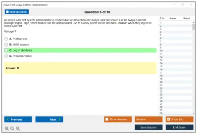 Avaya 7303 Avaya CallPilot Implementation Practice test exam simulator test engine exam Prep practice test questions answers Image 6