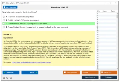 SAFe SAFe-Agilist-5.1 SAFe Agilist (SA) 5.1 Practice test exam simulator test engine exam Prep practice test questions answers Image 10