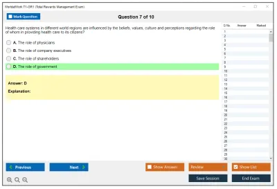 WorldatWork T1-GR1 Total Rewards Management Exam Practice test exam simulator test engine exam Prep practice test questions answers Image 7
