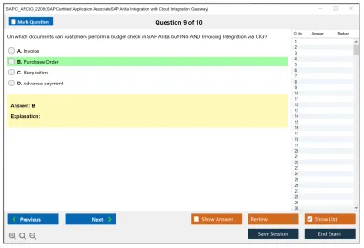 SAP C_ARCIG_2208 SAP Certified Application AssociateSAP Ariba Integration with Cloud Integration Gateway Practice test exam simulator test engine exam Prep practice test questions answers Image 9