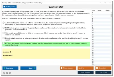 Test Prep GMAT-Section-3-Verbal-Ability Section Three : Verbal Ability Practice test exam simulator test engine exam Prep practice test questions answers Image 6