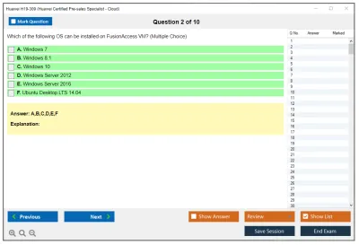 Huawei H19-309 Huawei Certified Pre-sales Specialist - Cloud Practice test exam simulator test engine exam Prep practice test questions answers Image 2