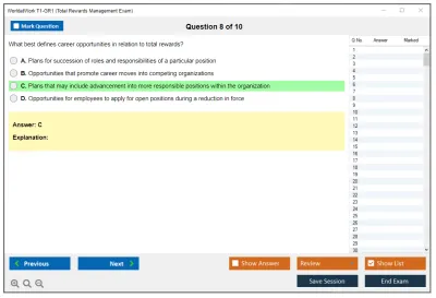 WorldatWork T1-GR1 Total Rewards Management Exam Practice test exam simulator test engine exam Prep practice test questions answers Image 8