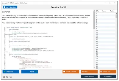 Microsoft 70-357 Developing Mobile Apps Practice test exam simulator test engine exam Prep practice test questions answers Image 3