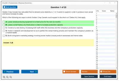 Cima BA1 Fundamentals of Business Economics Practice test exam simulator test engine exam Prep practice test questions answers Image 1