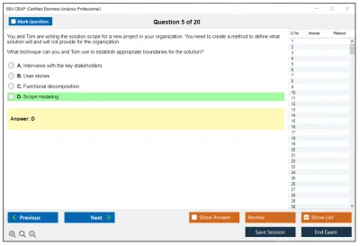 IIBA CBAP Certified Business Analysis Professional (CBAP) Practice test exam simulator test engine exam Prep practice test questions answers Image 5