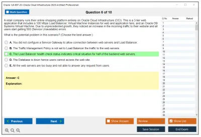 Oracle 1z0-997-20 Oracle Cloud Infrastructure 2020 Architect Professional Practice test exam simulator test engine exam Prep practice test questions answers Image 6