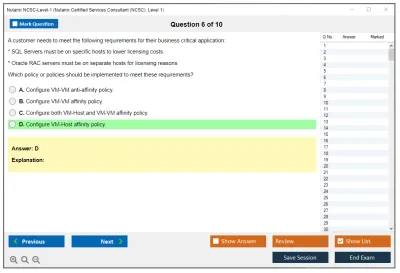 Nutanix NCSC-Level-1 Nutanix Certified Services Consultant (NCSC): Level 1 Practice test exam simulator test engine exam Prep practice test questions answers Image 6