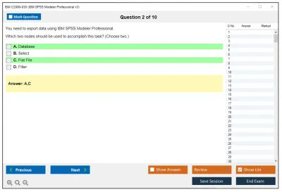 IBM C2090-930 IBM SPSS Modeler Professional v3 Practice test exam simulator test engine exam Prep practice test questions answers Image 2