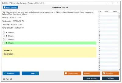 EMC DEA-1TT5 Associate - Information Storage and Management (Version 5.0) Practice test exam simulator test engine exam Prep practice test questions answers Image 3