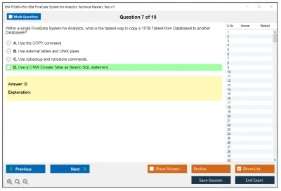 IBM P2090-050 IBM PureData System for Analytics Technical Mastery Test v1 Practice test exam simulator test engine exam Prep practice test questions answers Image 7