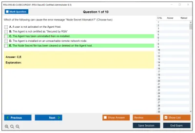 RSA 050-80-CASECURID01 RSA SecurID Certified Administrator 8.0 Exam Practice test exam simulator test engine exam Prep practice test questions answers Image 1