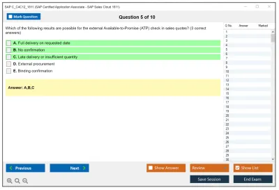SAP C_C4C12_1811 SAP Certified Application Associate - SAP Sales Cloud 1811 Practice test exam simulator test engine exam Prep practice test questions answers Image 5
