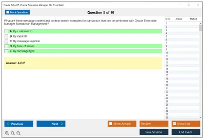 Oracle 1z0-457 Oracle Enterprise Manager 12c Essentials Practice test exam simulator test engine exam Prep practice test questions answers Image 5
