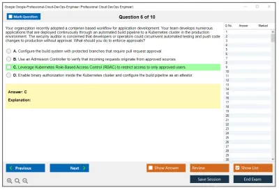Google Google-Professional-Cloud-DevOps-Engineer Google Cloud Certified - Professional Cloud DevOps Engineer Exam Practice test exam simulator test engine exam Prep practice test questions answers Image 6