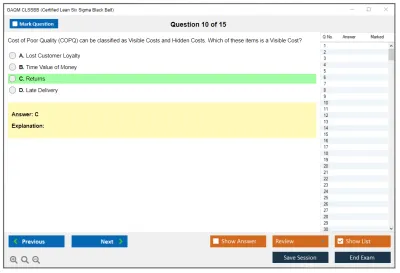 GAQM CLSSBB Certified Lean Six Sigma Black Belt (CLSSBB) Practice test exam simulator test engine exam Prep practice test questions answers Image 10