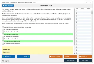 Microsoft 70-417 Upgrading Your Skills to MCSA Windows Server 2012 Practice test exam simulator test engine exam Prep practice test questions answers Image 6
