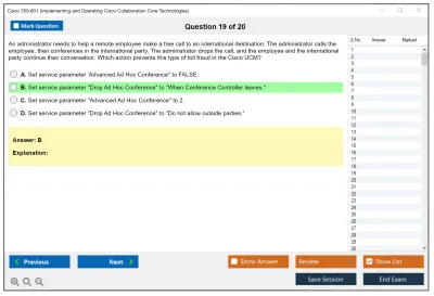 Cisco 350-801 Implementing Cisco Collaboration Core Technologies (350-801 CLCOR) Practice test exam simulator test engine exam Prep practice test questions answers Image 19