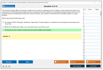 Salesforce Certified-Business-Analyst Salesforce Certified Business Analyst Practice test exam simulator test engine exam Prep practice test questions answers Image 4