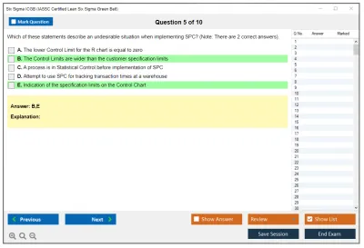 Six Sigma ICGB IASSC Certified Lean Six Sigma Green Belt Practice test exam simulator test engine exam Prep practice test questions answers Image 5