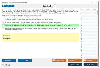 CIW 1D0-61C Network Technology Associate Practice test exam simulator test engine exam Prep practice test questions answers Image 8