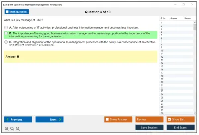 Exin BIMF Business Information Management Foundation Practice test exam simulator test engine exam Prep practice test questions answers Image 3