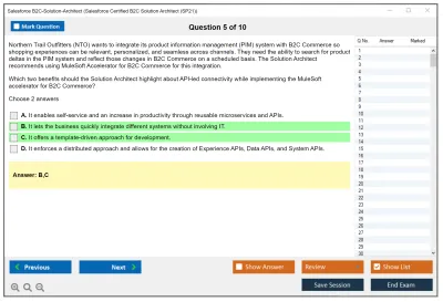 Salesforce B2C-Solution-Architect Salesforce Certified B2C Solution Architect Practice test exam simulator test engine exam Prep practice test questions answers Image 5