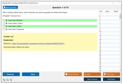 NetSuite ERP-Consultant NetSuite ERP Consultant Exam Practice test exam simulator test engine exam Prep practice test questions answers Image 1