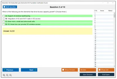 Nokia BL0-100 Nokia Bell Labs 5G Foundation Practice test exam simulator test engine exam Prep practice test questions answers Image 5