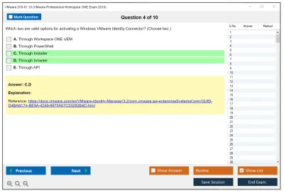 VMware 2V0-61.19 VMware Professional Workspace ONE Exam 2019 Practice test exam simulator test engine exam Prep practice test questions answers Image 4