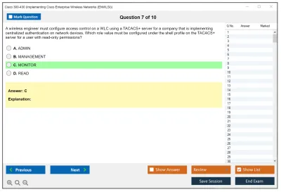 Cisco 300-430 Implementing Cisco Enterprise Wireless Networks (300-430 ENWLSI) Practice test exam simulator test engine exam Prep practice test questions answers Image 7