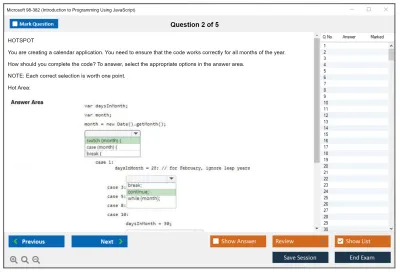 Microsoft 98-382 Introduction to Programming Using JavaScript Practice test exam simulator test engine exam Prep practice test questions answers Image 2