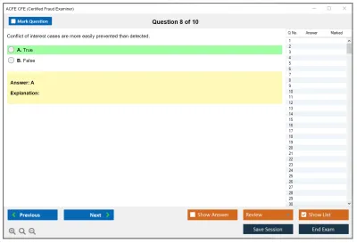 ACFE CFE Certified Fraud Examiner Practice test exam simulator test engine exam Prep practice test questions answers Image 8