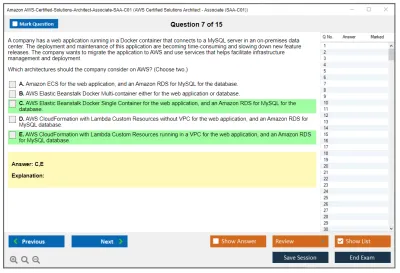 Amazon AWS AWS-Certified-Solutions-Architect-Associate-SAA-C01 AWS Certified Solutions Architect - Associate (SAA-C01) Practice test exam simulator test engine exam Prep practice test questions answers Image 7
