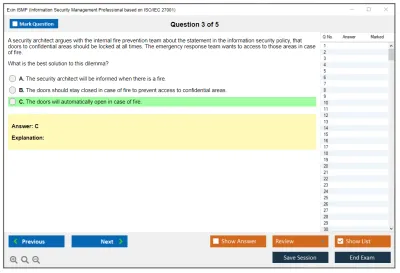Exin ISMP Information Security Management Professional based on ISO/IEC 27001 Practice test exam simulator test engine exam Prep practice test questions answers Image 3