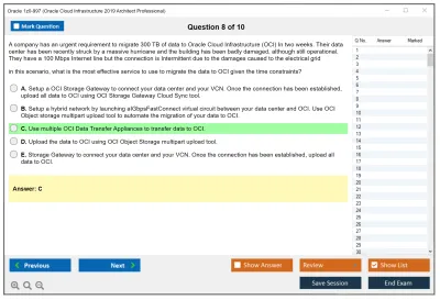 Oracle 1z0-997 Oracle Cloud Infrastructure 2019 Architect Professional Practice test exam simulator test engine exam Prep practice test questions answers Image 8