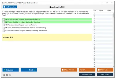CompTIA JK0-017 CompTIA E2C Project+ Certification Exam Practice test exam simulator test engine exam Prep practice test questions answers Image 3
