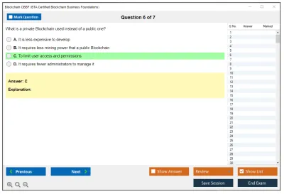 Blockchain CBBF Certified Blockchain Business Foundations Practice test exam simulator test engine exam Prep practice test questions answers Image 6