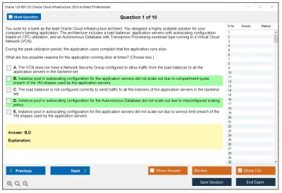 Oracle 1z0-997-20 Oracle Cloud Infrastructure 2020 Architect Professional Practice test exam simulator test engine exam Prep practice test questions answers Image 1