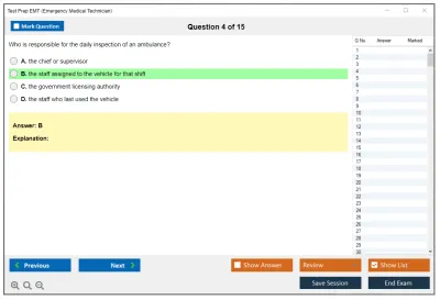 Test Prep EMT Emergency Medical Technician Practice test exam simulator test engine exam Prep practice test questions answers Image 4