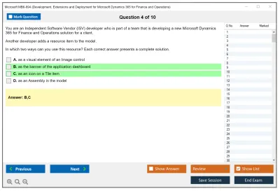 Microsoft MB6-894 Development, Extensions and Deployment for Microsoft Dynamics 365 for Finance and Operations Practice test exam simulator test engine exam Prep practice test questions answers Image 4