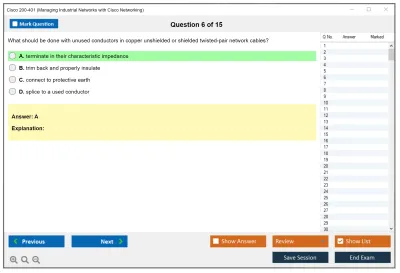 Cisco 200-401 Managing Industrial Networks with Cisco Networking Practice test exam simulator test engine exam Prep practice test questions answers Image 6